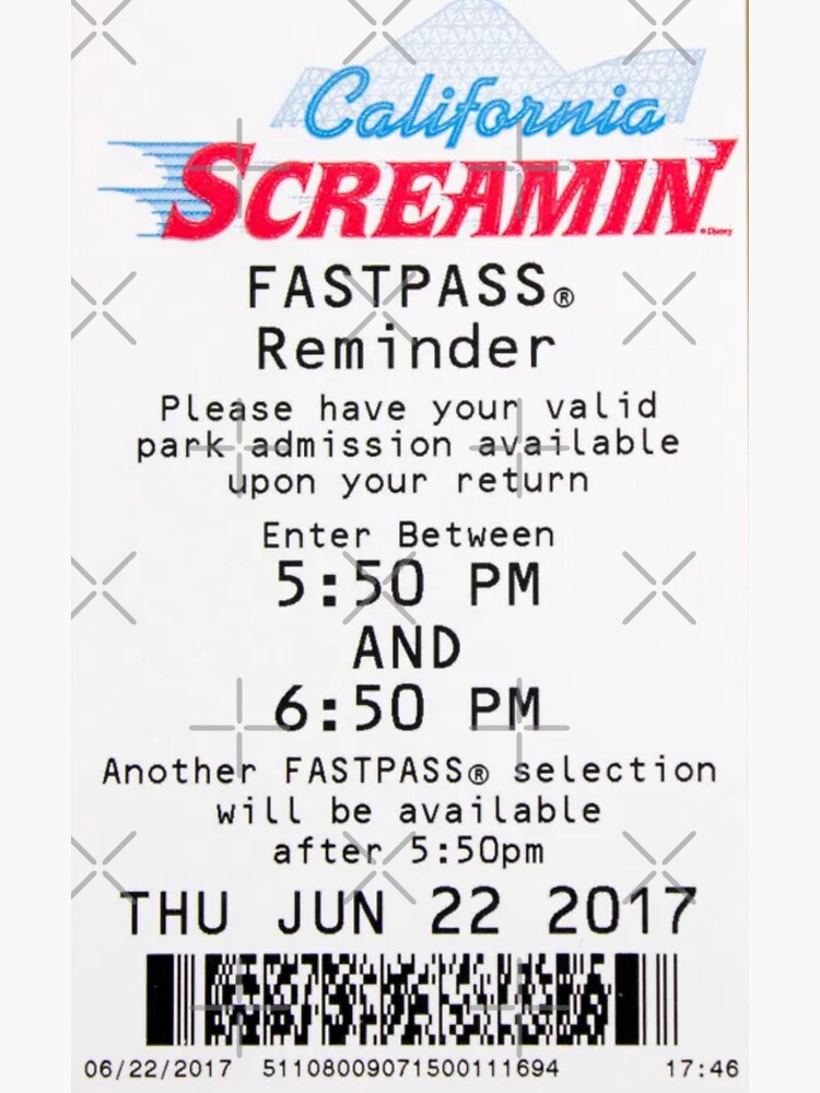 California Screamin´ Fastpass Sticker For Sale By Sophiakno Redbubble 9948