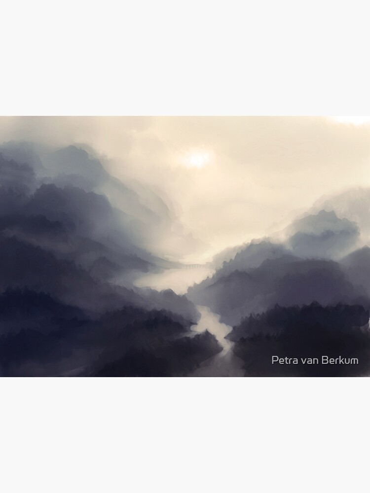 Artwork view, The bridge in the mist designed and sold by Petra van Berkum