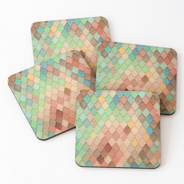Item preview, Colorful mermaid scale pattern sepia tones designed and sold by OddPapayaStudio.
