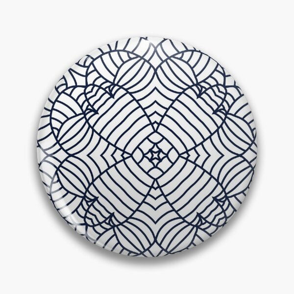 Item preview, Navy and white linear mandala designed and sold by pemberleyjones.