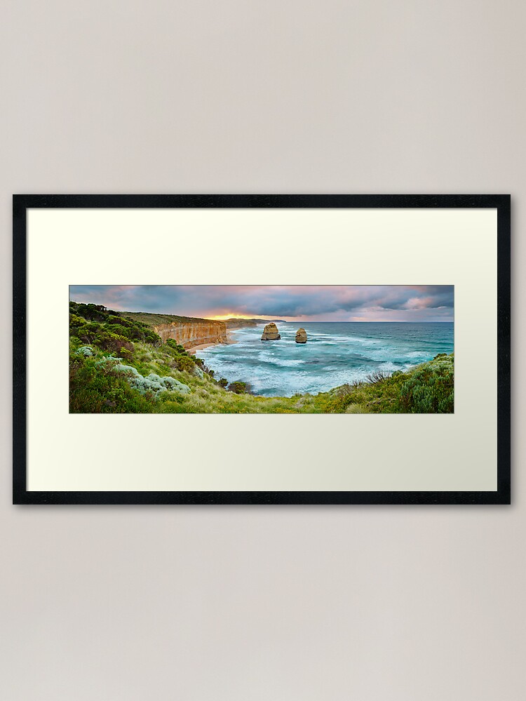 Framed Art Print, Gibsons Beach, Twelve Apostles, Great Ocean Road, Victoria, Australia designed and sold by Michael Boniwell