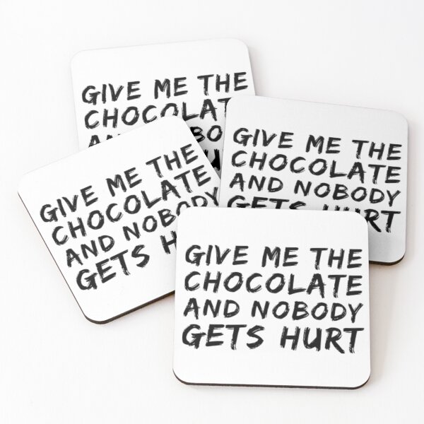 Item preview, Dame el chocolate y nadie se lastima en blanco y negro designed and sold by Pink Mint.