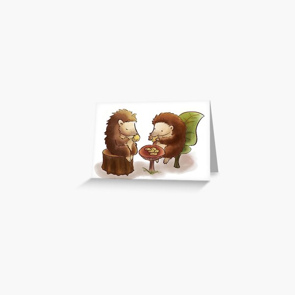 Hedgehog tea party Greeting Card