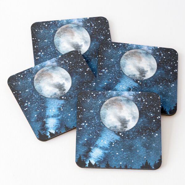 Item preview, Blue Moon in Night Time Starry Sky, Universe and Moon Cosmos designed and sold by K. Scott  Teeters.