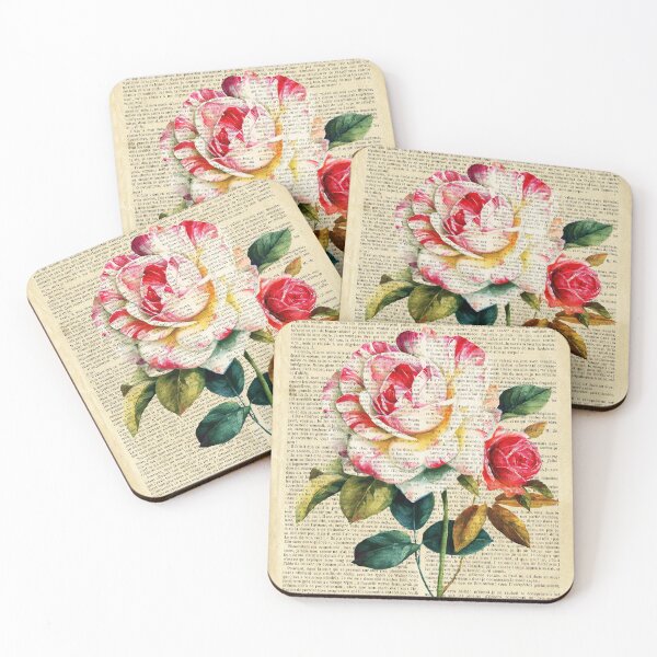 Item preview, Botanical print, vintage page - Pink Roses designed and sold by Art by Lilia.