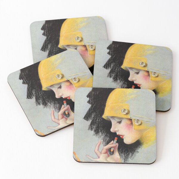 Item preview, Flapper, Woman Applying Lipstick, Vintage Poster designed and sold by vintagevivian.