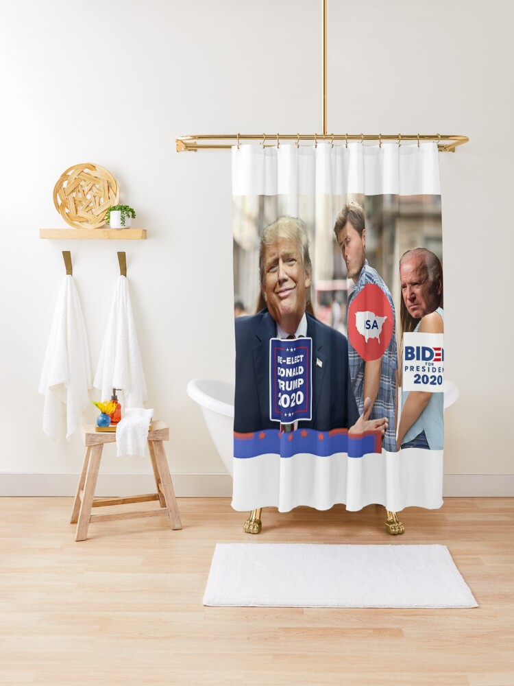 Trump Mask Biden Mask Trump Mask Donald Trump Mask Republican Mask Election Mask Meme Mask Funny Mask One Size Fits All Shower Curtain By Lovegifthub Redbubble