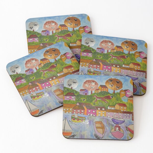 Item preview, Quirky Colourful View of Polperro, Cornwall, UK designed and sold by Casimirasart.