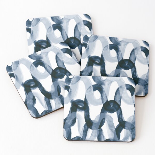 Item preview, Navy Blue Brush Stroke Waves - Abstract Watercolor Painting no.2 designed and sold by lanakat.