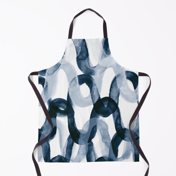 Item preview, Navy Blue Brush Stroke Waves - Abstract Watercolor Painting no.2 designed and sold by lanakat.