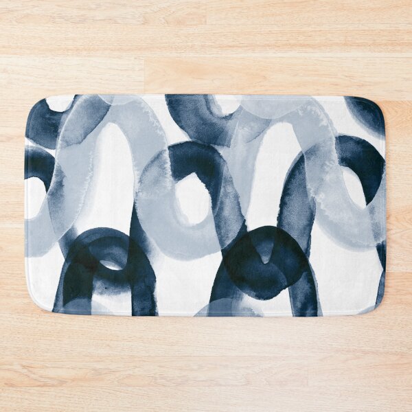 Item preview, Navy Blue Brush Stroke Waves - Abstract Watercolor Painting no.2 designed and sold by lanakat.