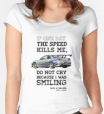 Paul Walker Tribute GTR - Halftone Women's Fitted Scoop T-Shirt