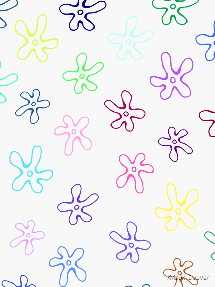 Pegatina «flores de bob esponja» de kristind777 Redbubble