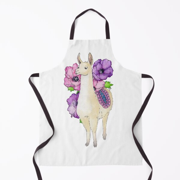 Item preview, Llama and Purple Flowers designed and sold by Pamela Sommer.