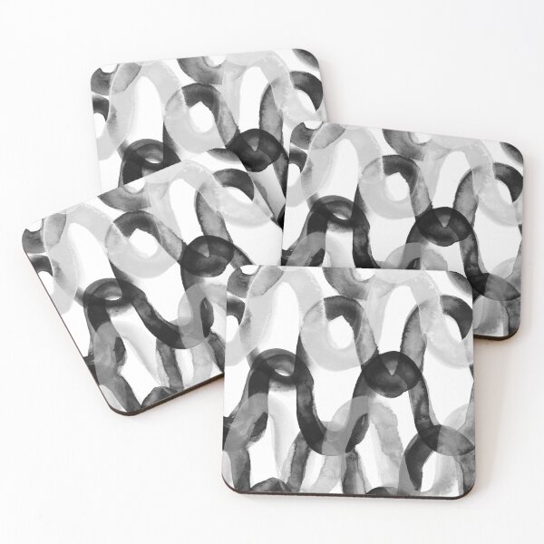 Item preview, Black & White Brush Stroke Waves - Abstract Watercolor Painting no.2 designed and sold by lanakat.