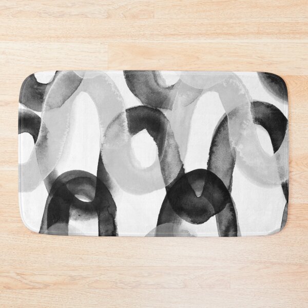 Item preview, Black & White Brush Stroke Waves - Abstract Watercolor Painting no.2 designed and sold by lanakat.