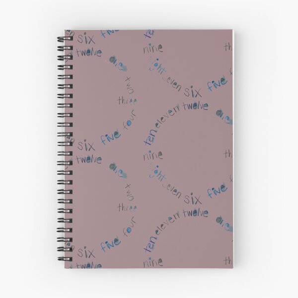 Item preview, Clock with Numbers, watercolor in mauve, muted red, blue, navy, gray designed and sold by djrunnels.