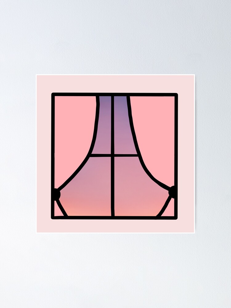 Pink Aesthetic Sunset Window Poster By Caitlincerys Redbubble