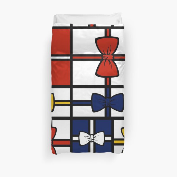 Mondrian's Gift Wrapping with Red, Yellow and Blue Duvet Cover