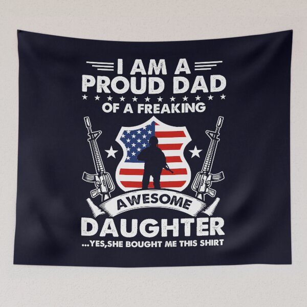 Item preview, Veteran proud dad of freaking Awesome Daughter designed and sold by mmos.
