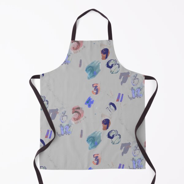 Item preview, Clock with Numbers, light gray watercolor with blue, teal green, terracotta, purple designed and sold by djrunnels.