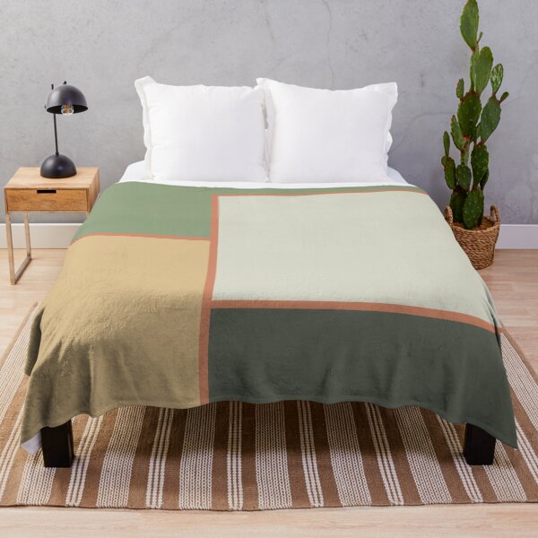 Item preview, Soft Geometrics Mid-Century Modern Minimalist Geo Pattern in Sage Green and Apricot designed and sold by kierkegaard.