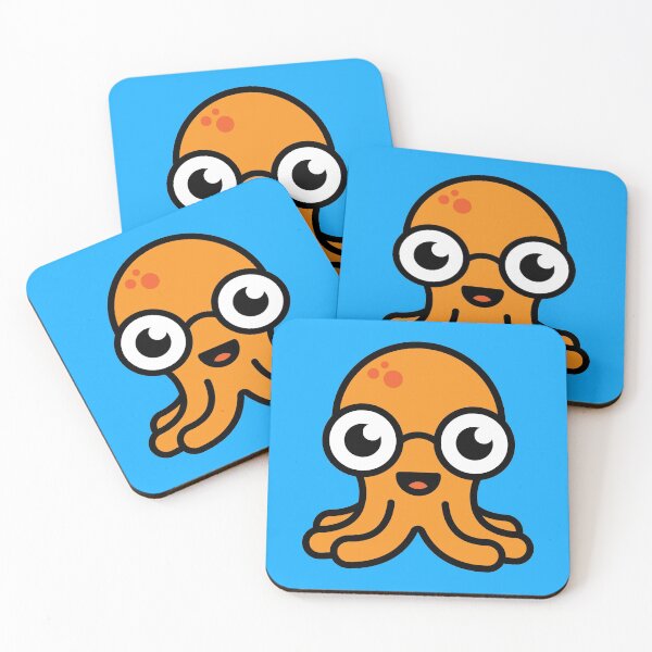 Item preview, Cute Orange Nerd Octopus designed and sold by KingScribbler.