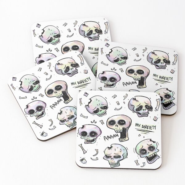 Item preview, Anxiety Skulls designed and sold by eleoradraws.