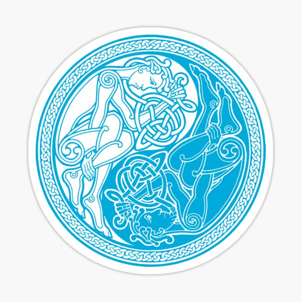 Celtic Yin Yang - blue Sticker