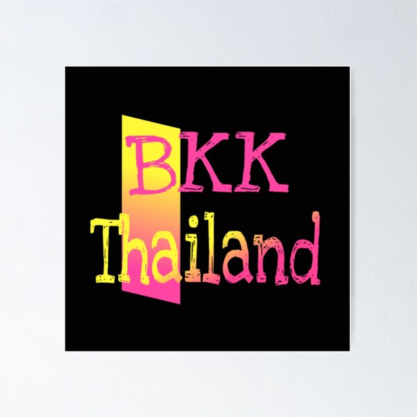 Item preview, BKK Thailand Pink and Yellow (Black Background) designed and sold by KacyCupcake.