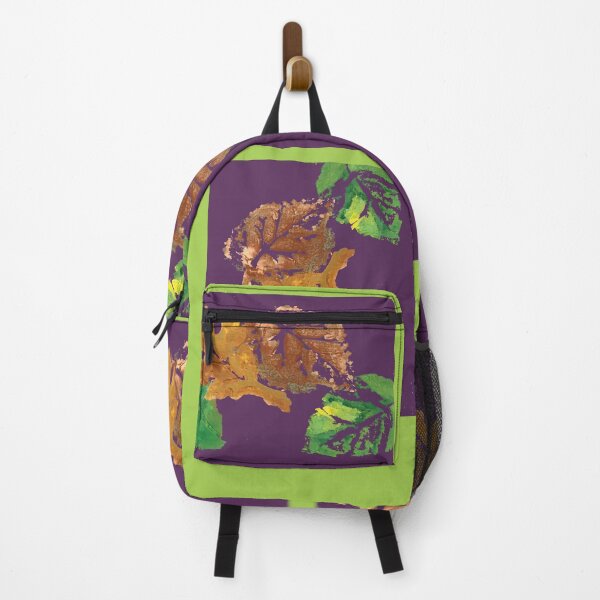 Item preview, Leaf Painting in Acrylic, Thanksgiving, digital lime green background designed and sold by djrunnels.