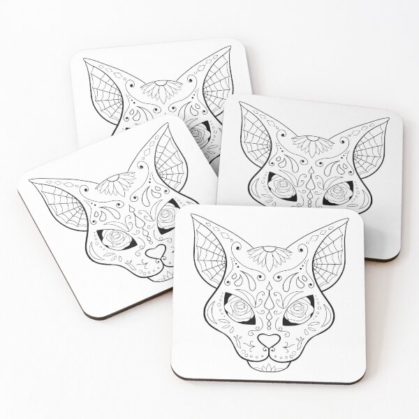 Item preview, Day of the Dead Cat, white designed and sold by Zulic.