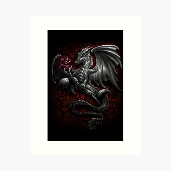 Dragon Rose Art Print