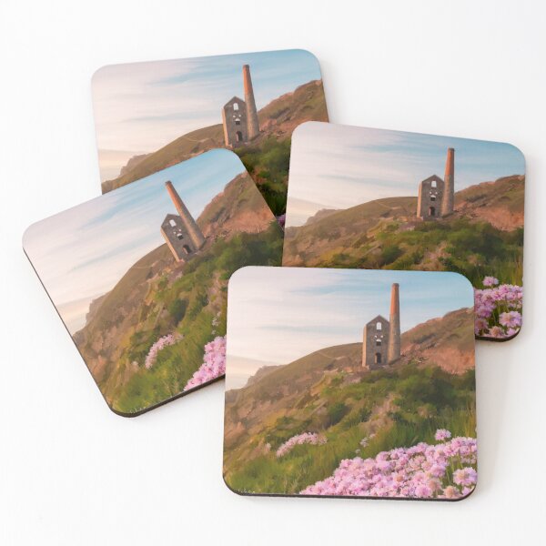 Item preview, Cornish tin mine with pink flowers designed and sold by Something Arty.