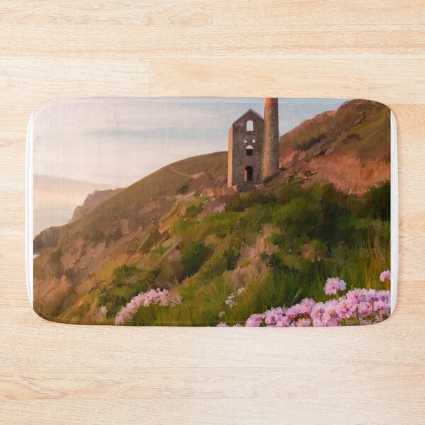 Item preview, Cornish tin mine with pink flowers designed and sold by Something Arty.