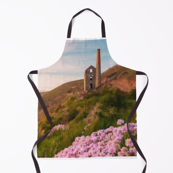 Item preview, Cornish tin mine with pink flowers designed and sold by Something Arty.