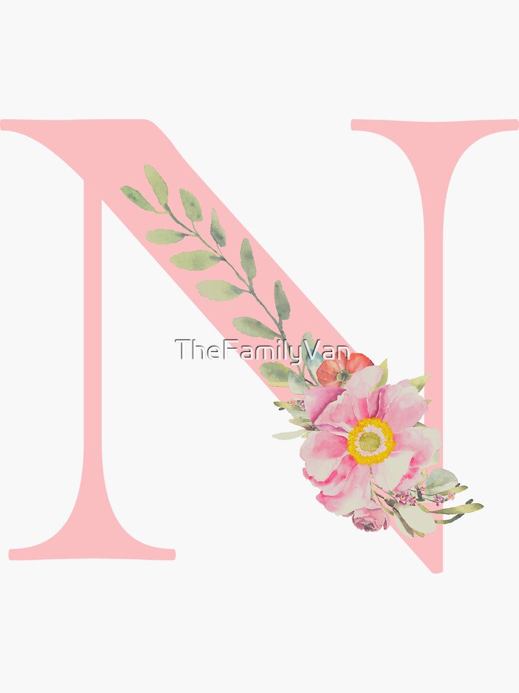 Flower Wreath with Personalized Monogram Initial Letter J on Pink