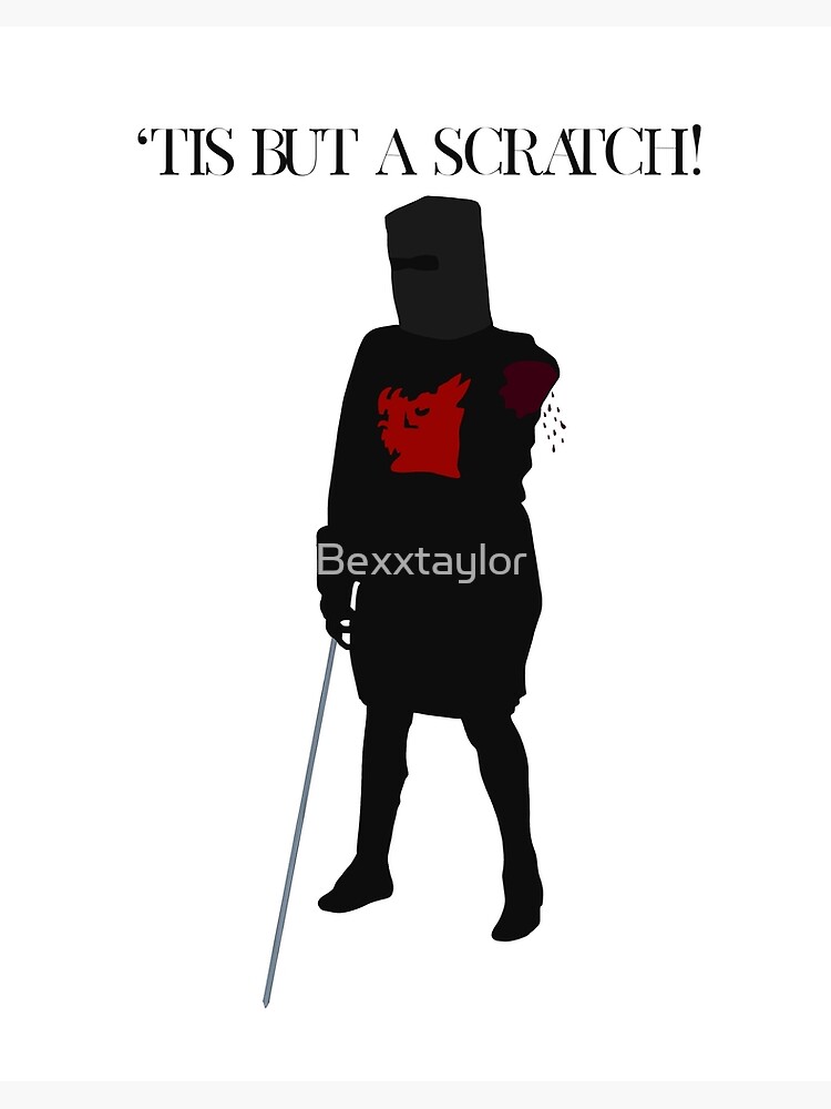 The Black Knight Monty Python Tis But A Scratch Art Board Print By Bexxtaylor Redbubble