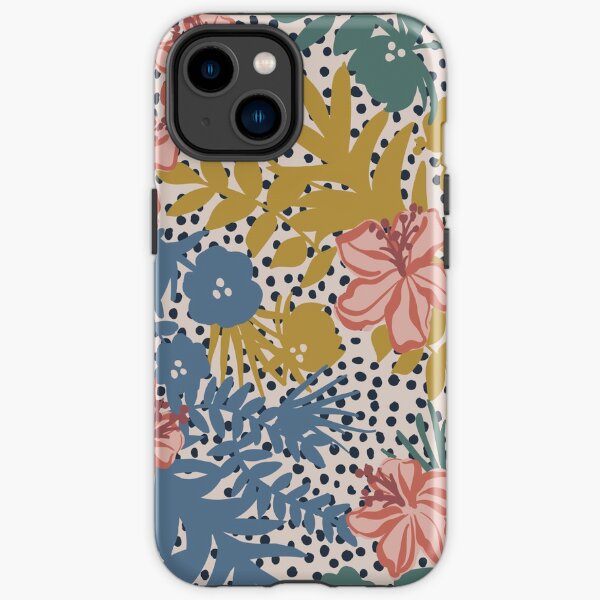 Tropic Floral Dot Ivory iPhone Tough Case