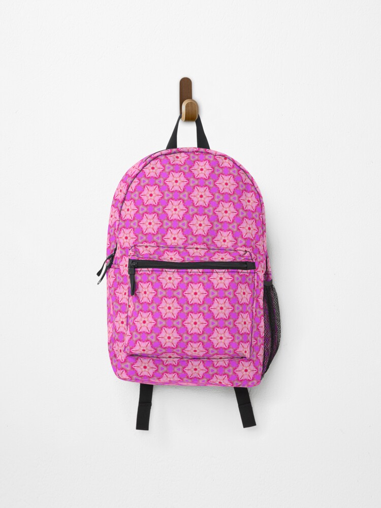 Thumbnail 1 of 3, Backpack, Pink Star Kaleidoscope designed and sold by RosieRiggs.