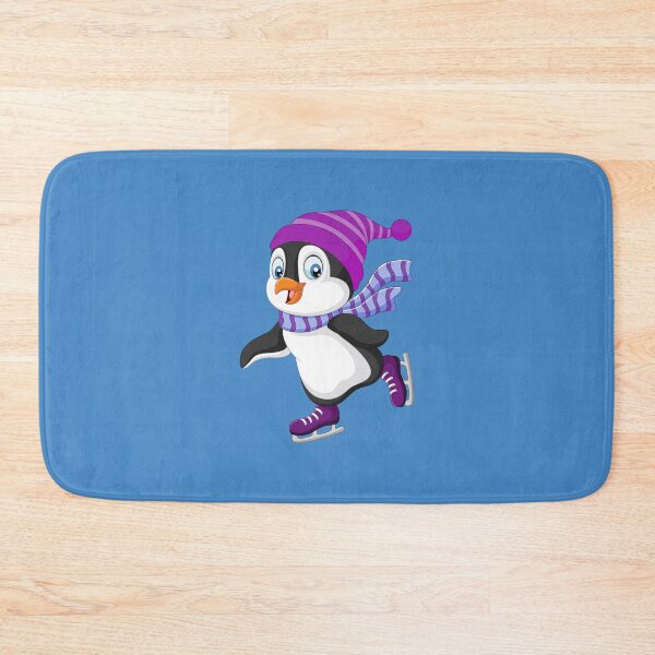 Item preview, Cute Penguin Ice Skating Purple Hat Skates designed and sold by WildHoneyDesign.