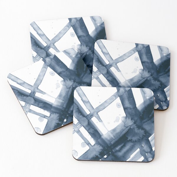 Item preview, Navy Blue Brush Strokes - Abstract Watercolor Painting no.1 designed and sold by lanakat.