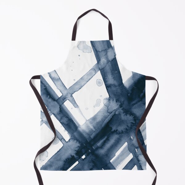 Item preview, Navy Blue Brush Strokes - Abstract Watercolor Painting no.1 designed and sold by lanakat.