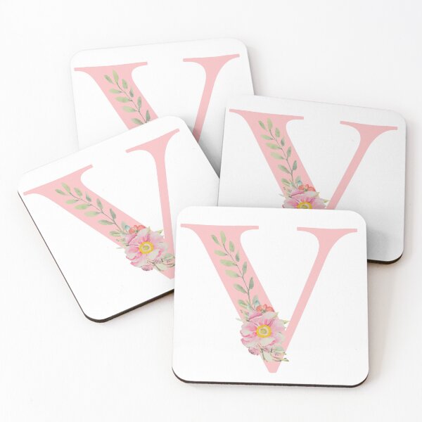 Item preview, Pink Floral Wreath Bouquet Arrangement Initial Letter V designed and sold by TheFamilyVan.