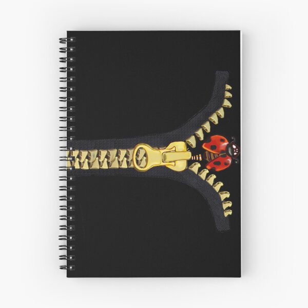 Item preview, Black with gold zipper and ladybug crawling out designed and sold by Artonmytee.