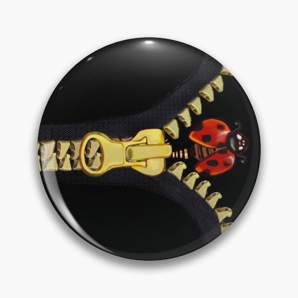 Item preview, Black with gold zipper and ladybug crawling out designed and sold by Artonmytee.