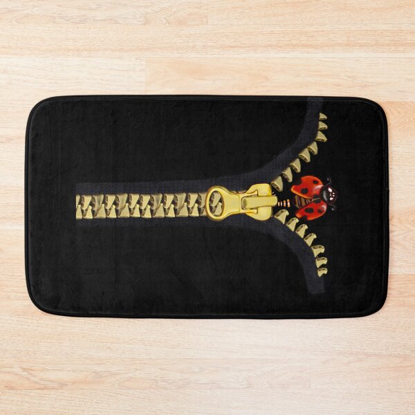 Item preview, Black with gold zipper and ladybug crawling out designed and sold by Artonmytee.
