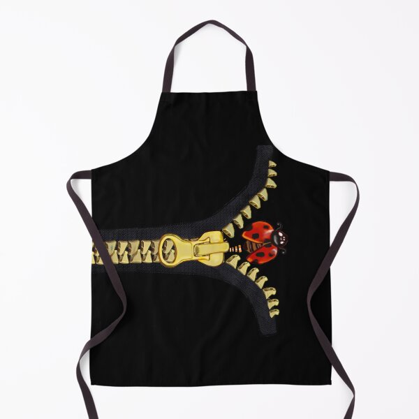 Item preview, Black with gold zipper and ladybug crawling out designed and sold by Artonmytee.