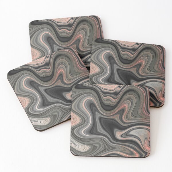 Aperçu de l'œuvre Fluide abstrait noir avec des accents de rose créée et vendue par StacyAnnDesigns.