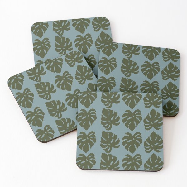 Item preview, Dark Green & Blue Monstera Leaf Pattern designed and sold by WildeandCo.